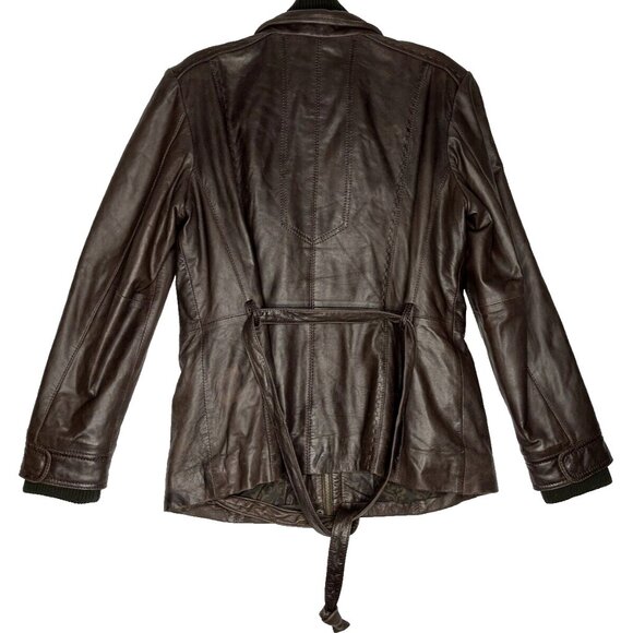 Bella Roma Nappa Lamb Dark Brown Leather Jacket Size 12 (EU Size 46)Vintage 90's - Picture 16 of 16